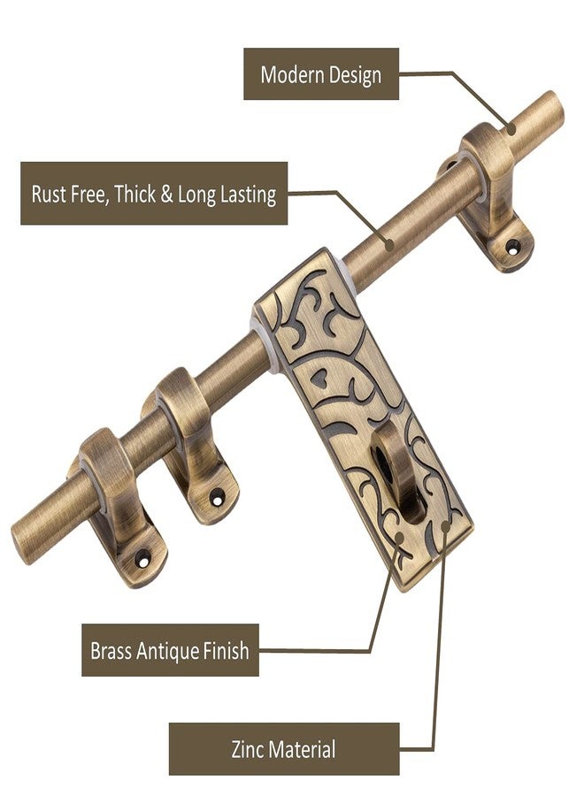 Atom 12 Inch Zinc Aldrop | Fancy Aldrop for Door Fittings Kit, Door Accessories | Brass Antique Finish (WZA004) - Image 2